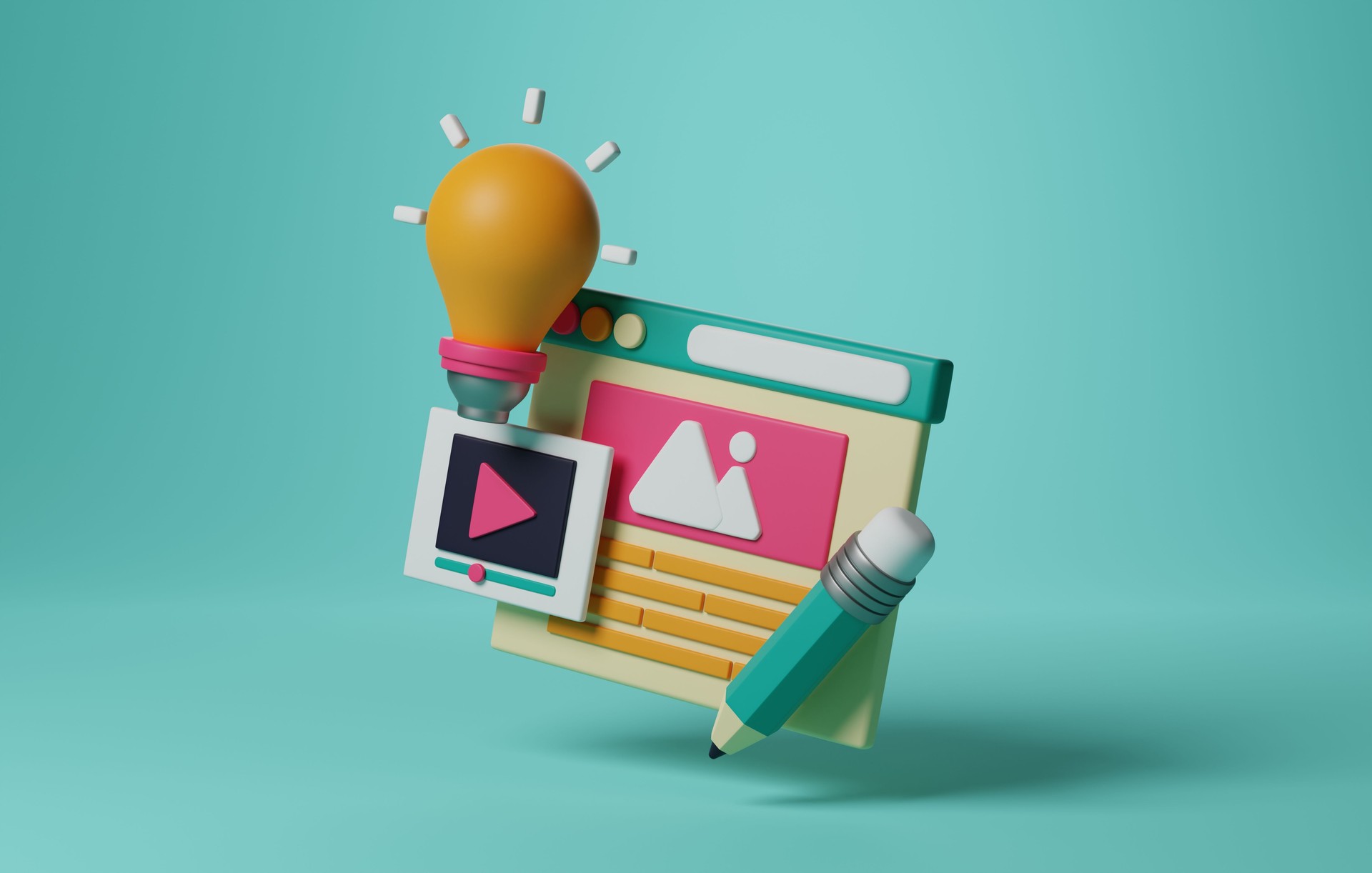 Digital Blogging Revolution, 3D Icon for Online Content Creation. 3D Render